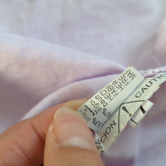 Zara Ruffle Button Down Shift Mini Shirtdress Purple S cottagecore summer linen - Picture 9 of 9